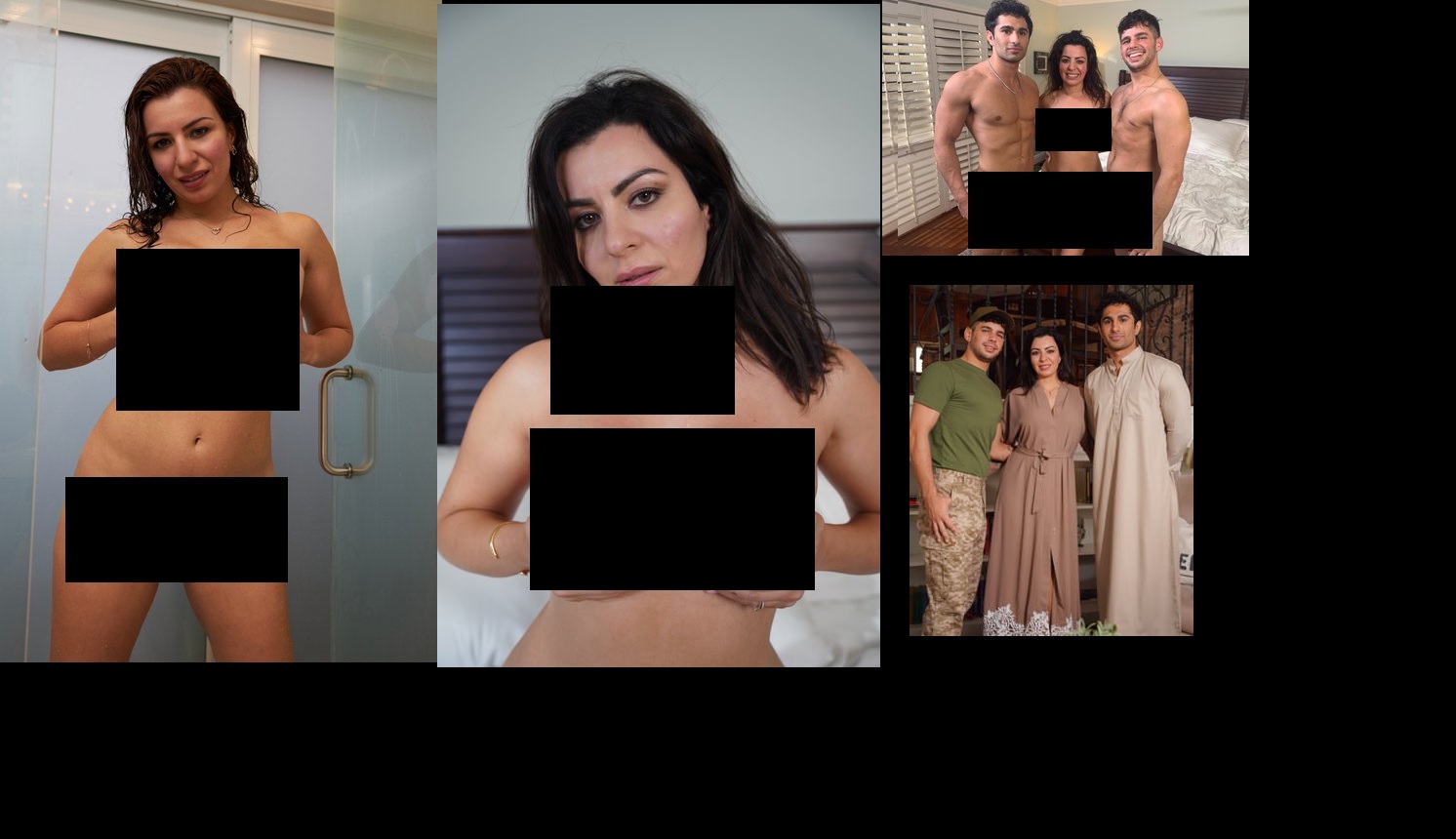 مقطع الينا انجل مع 3 فحول جماعي